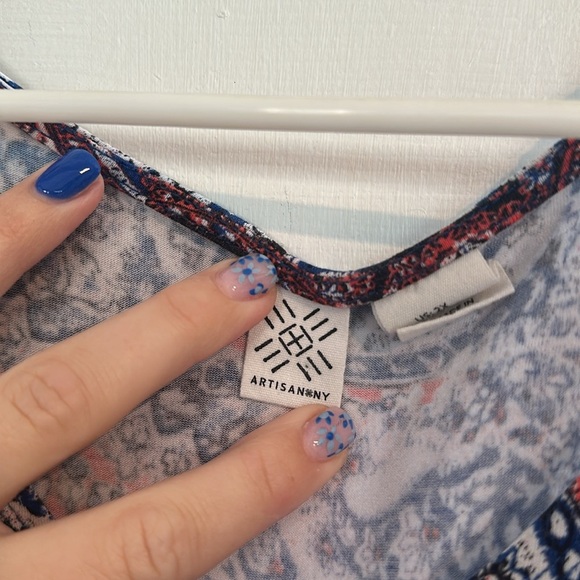 Artisan NY red and blue top size 2x women’s - Picture 3 of 4